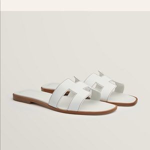 WHITE HERMES SANDALS